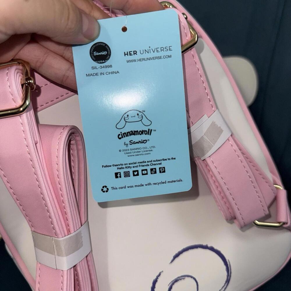 NWT Her Universe Sanrio Cinnamoroll Strawberry Mini Backpack Adjust Shoulder - Picture 9 of 9
